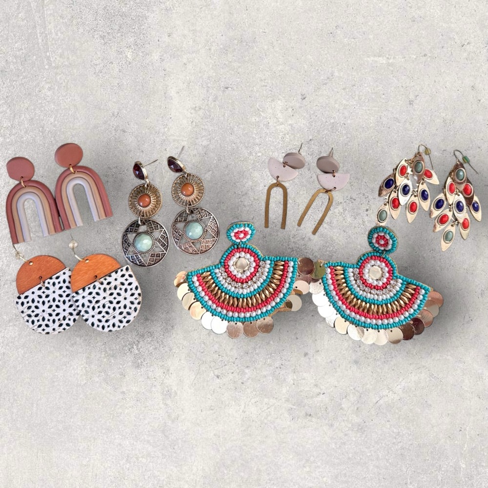 Earrings Lot of Colorful Southwestern Boho Vibes Pierced Ears